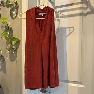 Rust Sleeveless V-Neck Tank